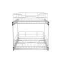 2 Layer Stainless Steel Cabinet Dish Storage basket